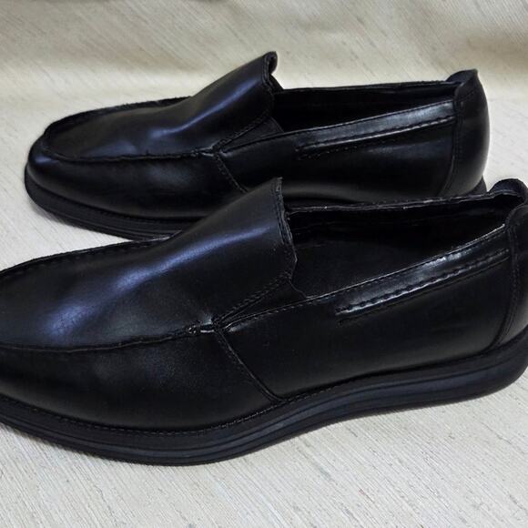 DEER Stag mens black leather slide on dress shoes/loafers size 8.5W  worn once - Picture 5 of 8